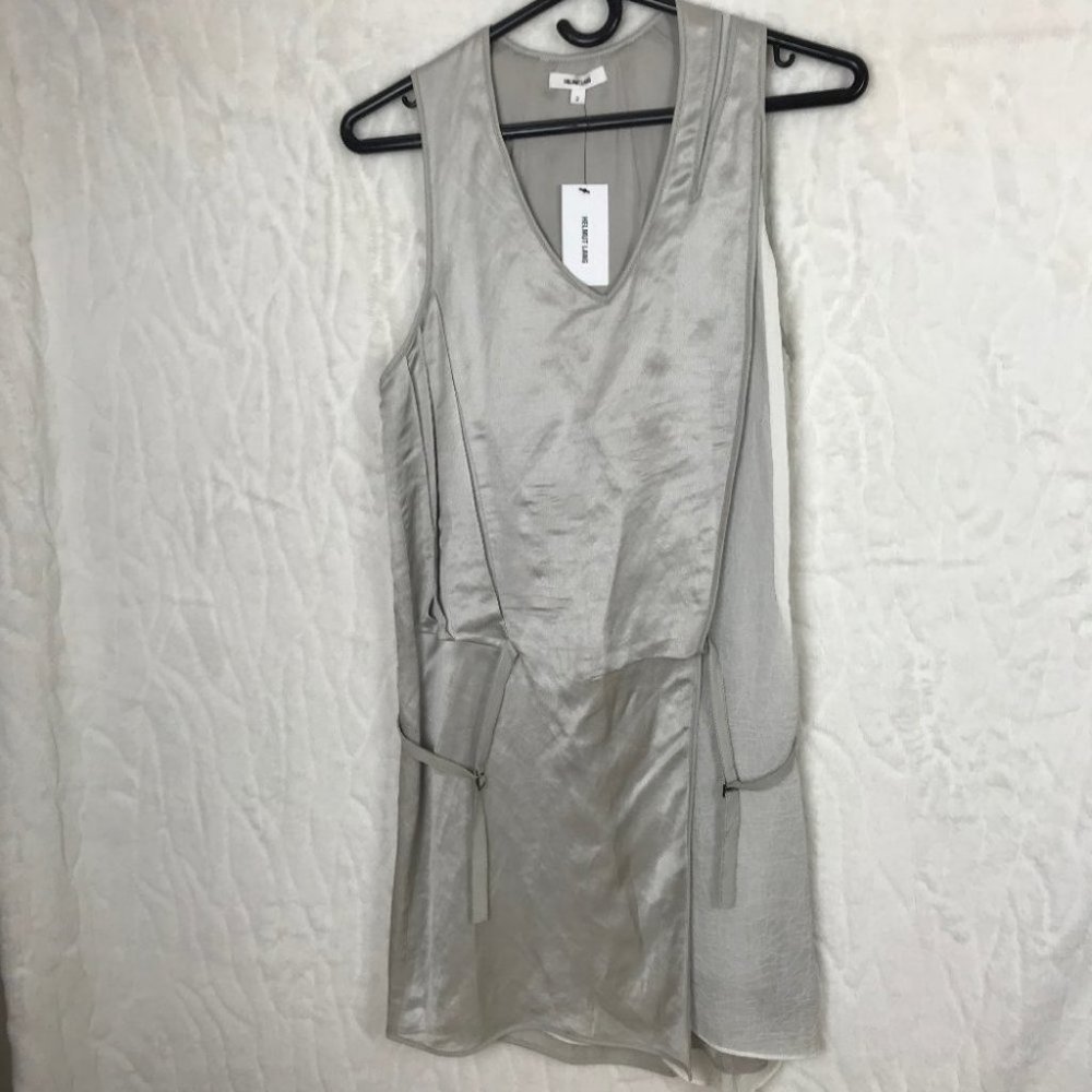 NWT Helmut Lang  Silver  Dress Size 2